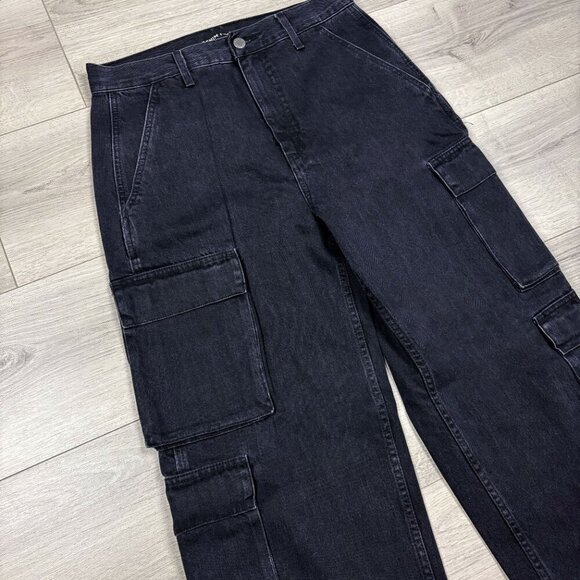 Aritzia Denim Forum The '90s Millie High-Rise Cargo Jean Black Sz 28 - Picture 5 of 9